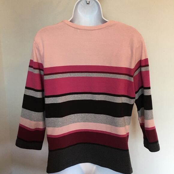 Croft & Barrow Stretch Long Sleeve Stripped Shirt LG - Picture 3 of 4